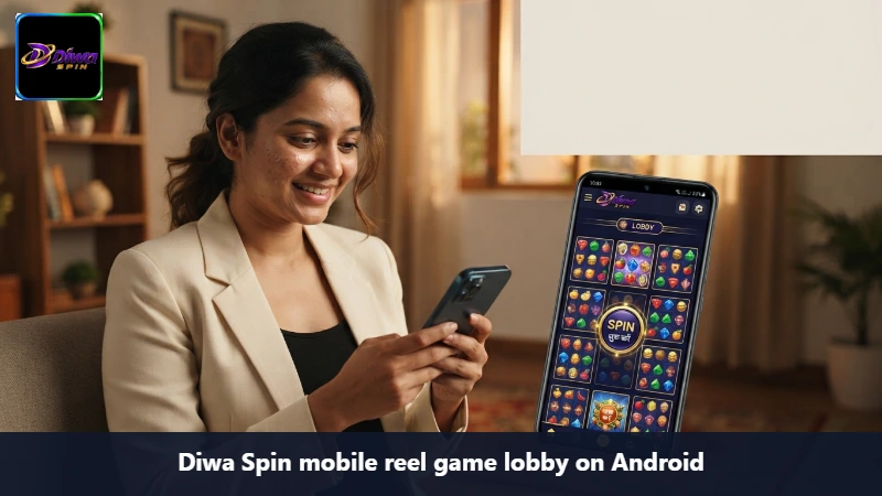Diwa Spin mobile reel game lobby on Android