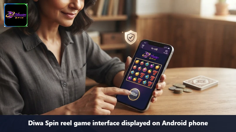 Diwa Spin reel game interface displayed on Android phone